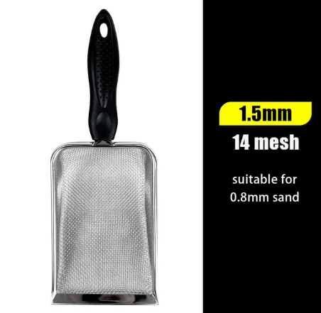 Stainless Steel Reptile Sand Sifter Scoop | Durable Fecal and Litter Shovel for Terrariums