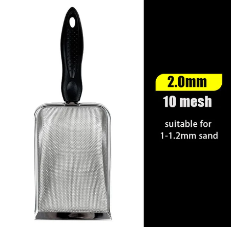 Stainless Steel Reptile Sand Sifter Scoop | Durable Fecal and Litter Shovel for Terrariums