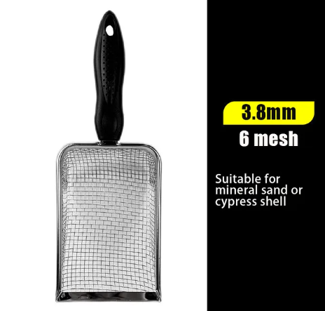 Stainless Steel Reptile Sand Sifter Scoop | Durable Fecal and Litter Shovel for Terrariums