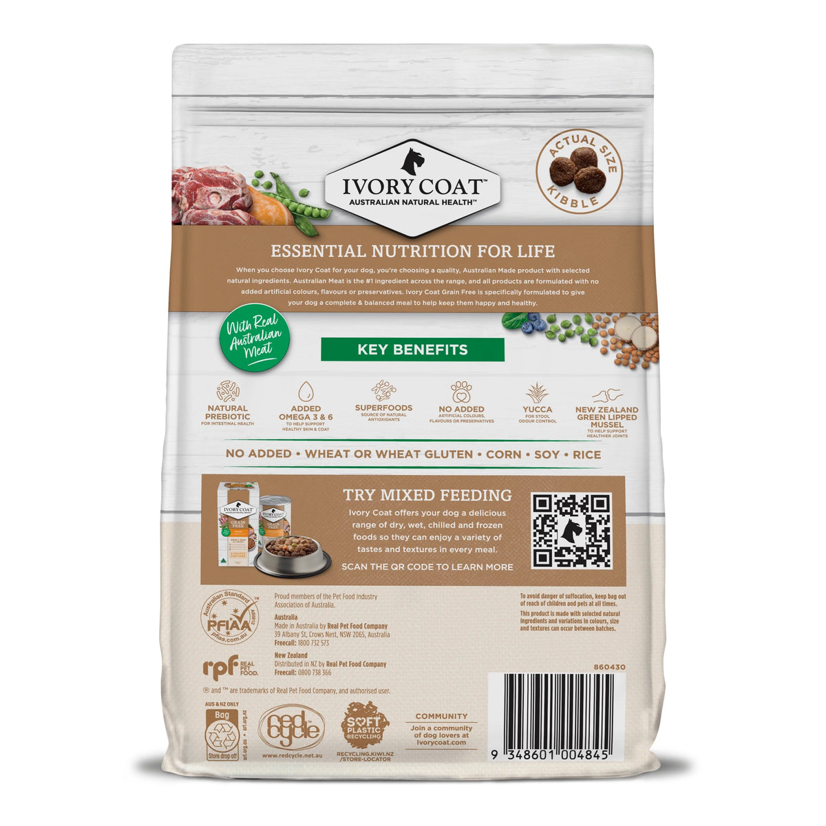 Ivory Coat Adult Dog Grain Free Large Breed Lamb Food