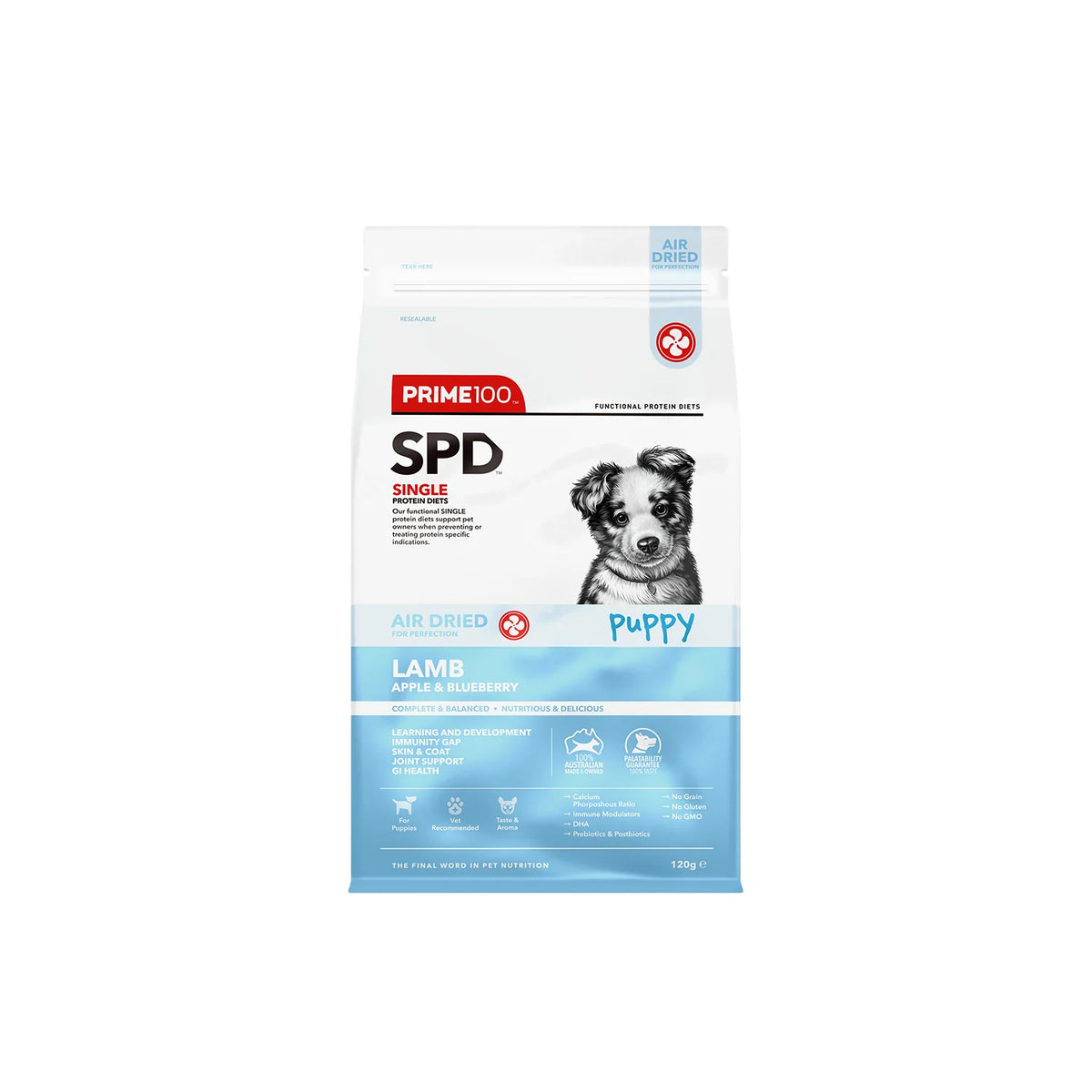 Prime100 SPD Air Dried Lamb, Apple & Blueberry Puppy Food