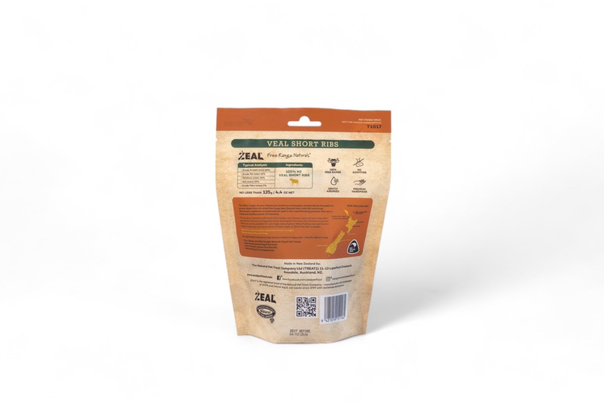 Zeal Veal Short Ribs Dog Treats 125g