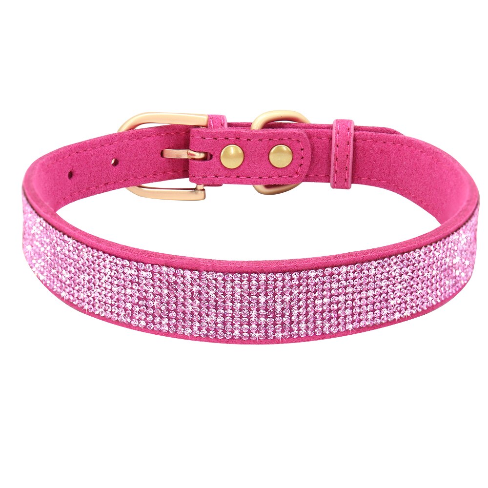 Bling Rhinestone Dog Collar with Flower | Glittery Crystal Puppy & Cat Collar for Small Pets