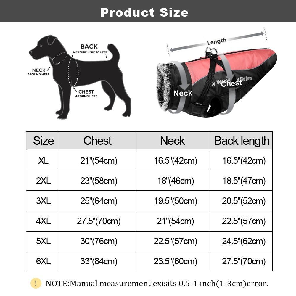 Waterproof Winter Dog Coat with Harness | Warm, Windproof Jacket for Large Dogs