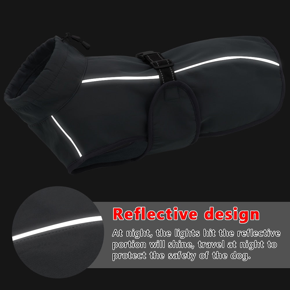 Warm Big Dog Clothes Waterproof Winter Jacket | Windproof, Reflective Coat for Medium & Large Dogs | Easy to Wear for Cold Weather