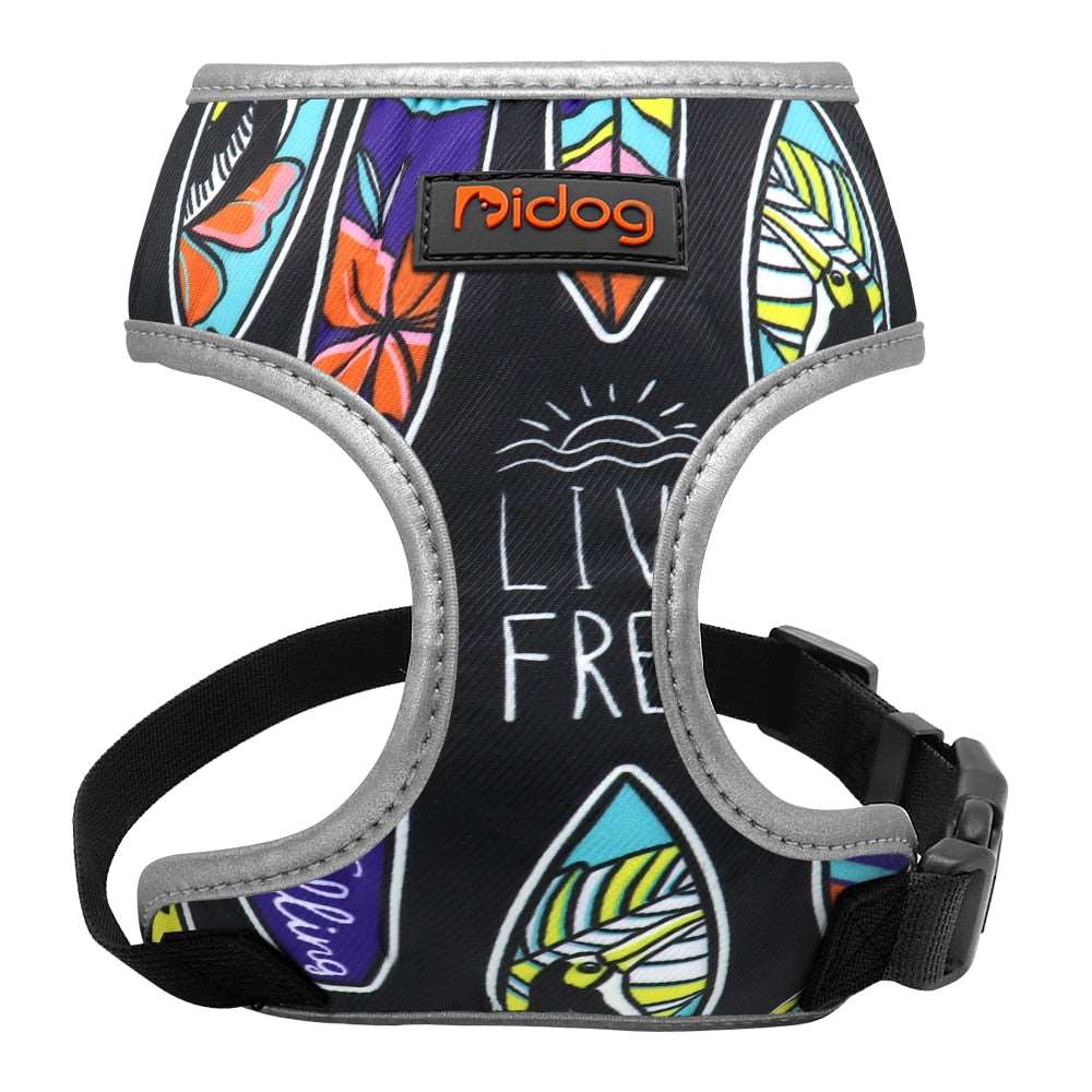 Breathable Reflective Printed Harness | For Small Medium Dogs Cats | Walking Vest for Puppies and Dogs