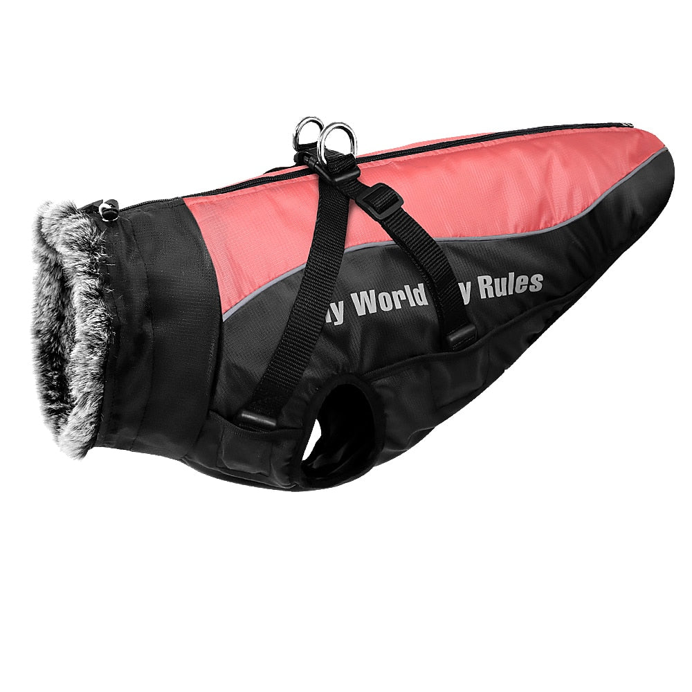 Waterproof Winter Dog Coat with Harness | Warm, Windproof Jacket for Large Dogs