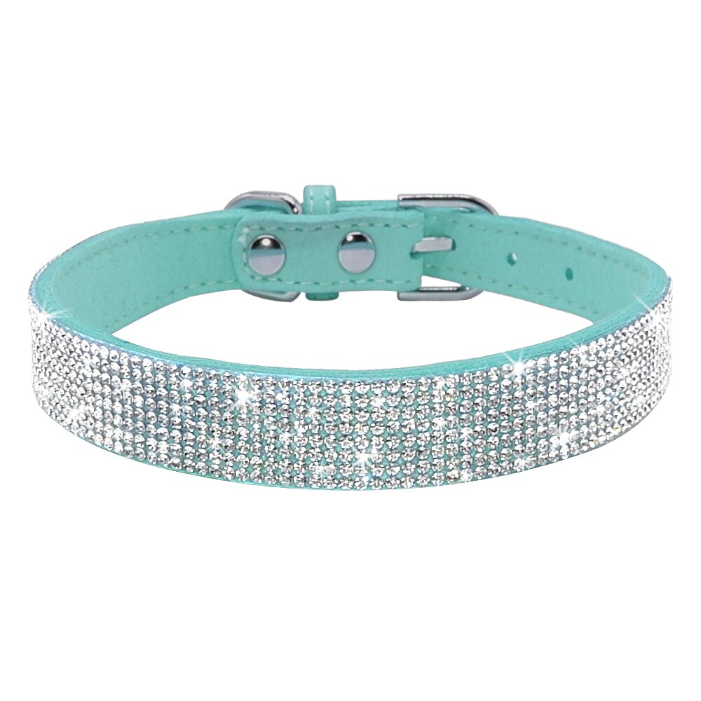 Bling Rhinestone Dog Collar with Flower | Glittery Crystal Puppy & Cat Collar for Small Pets
