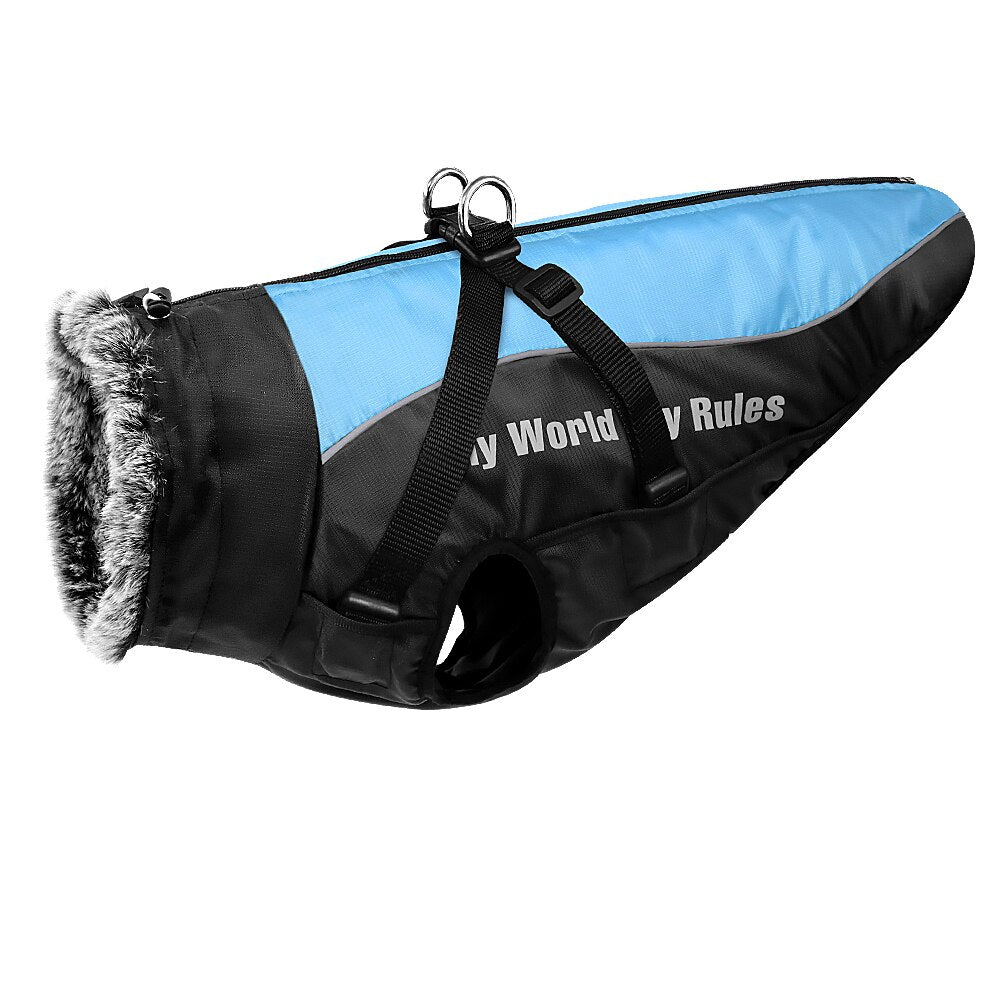 Waterproof Winter Dog Coat with Harness | Warm, Windproof Jacket for Large Dogs