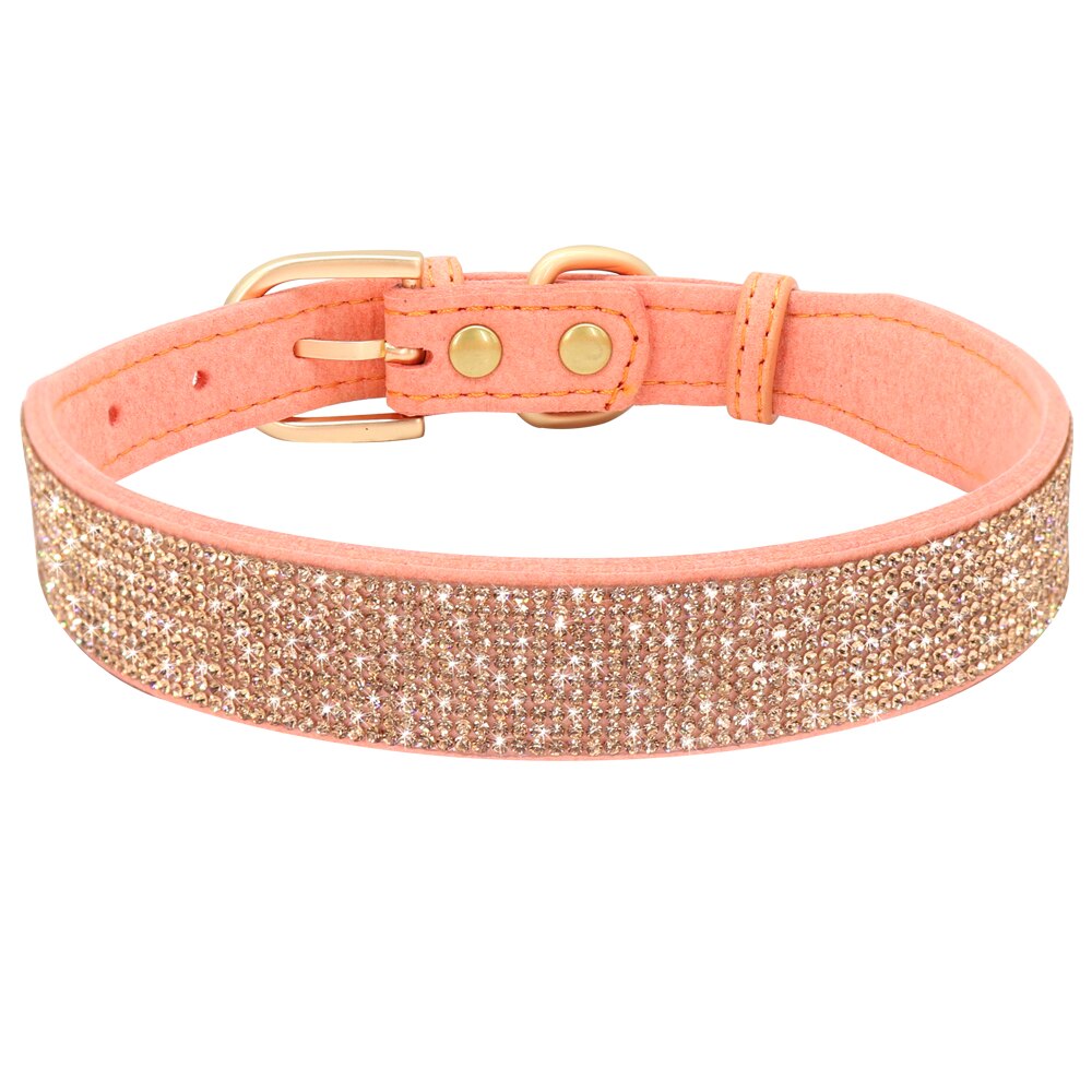 Bling Rhinestone Dog Collar with Flower | Glittery Crystal Puppy & Cat Collar for Small Pets