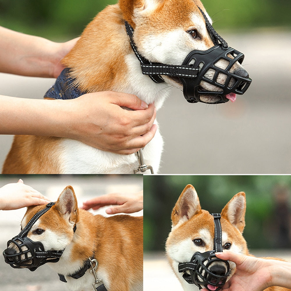 Dog Muzzle for Small Medium Large and X-Large Dogs | Breathable Basket Muzzle with Adjustable Straps, Anti-Bite and Anti-Barking Design