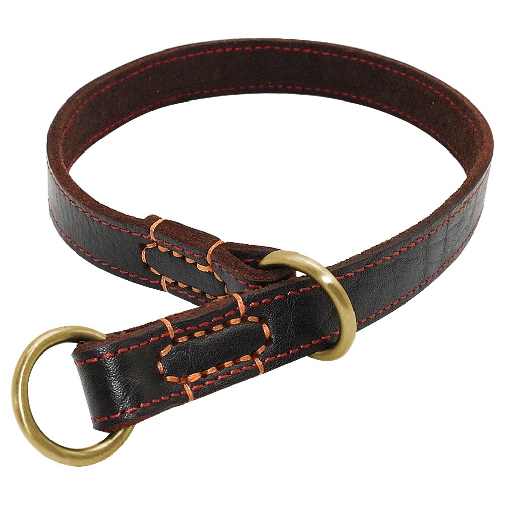 Handmade Genuine Leather Dog Collar | Durable Adjustable P Choke Pet Training Collar for Medium to Large Dogs (M-XL)