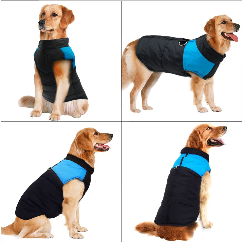 Large Dog Clothes For Winter | Waterproof Quilted Dog Jacket for Medium to Extra Large Dogs with Easy Zipper Design