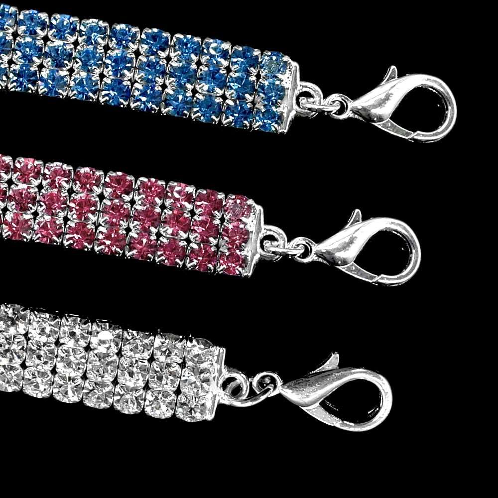 Bling Rhinestone Dog and Cat Collar | Crystal Puppy Pet Collars with Leash for Small to Medium Dogs