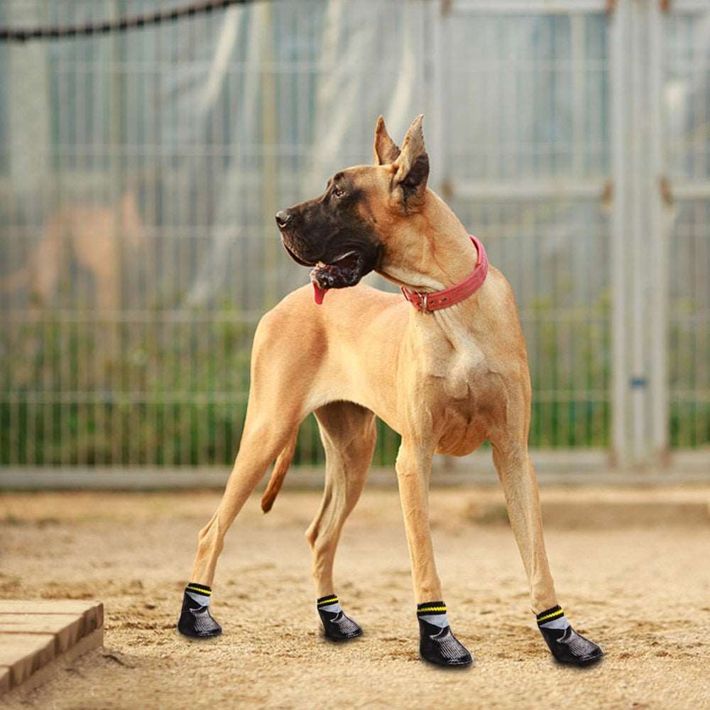 4-Piece Outdoor Waterproof Nonslip Dog Cat Socks with Rubber Sole | Pet Paw Protector for Small to Large Dogs