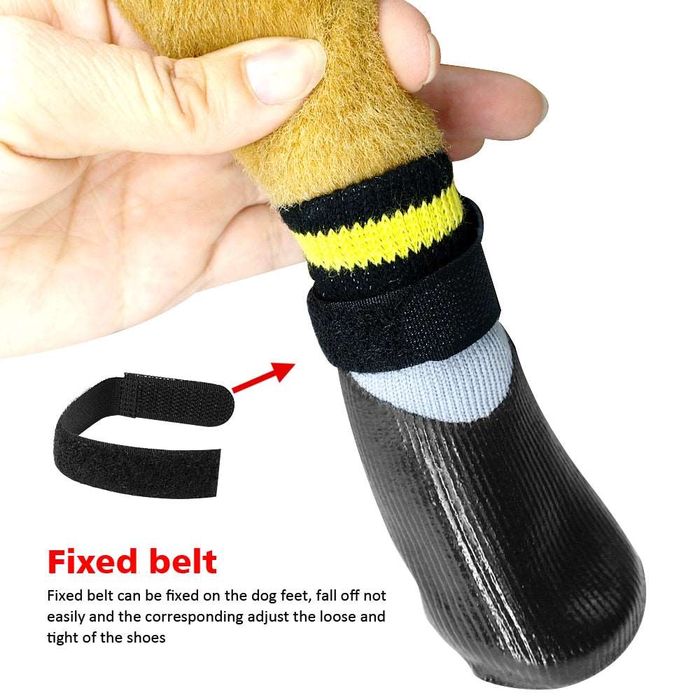 4-Piece Outdoor Waterproof Nonslip Dog Cat Socks with Rubber Sole | Pet Paw Protector for Small to Large Dogs