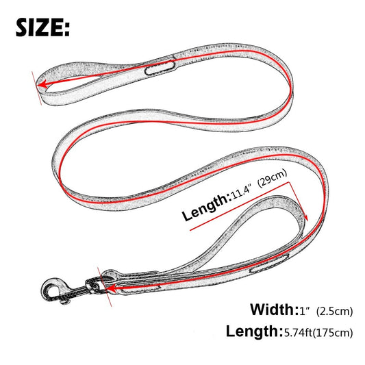 Leather Dog Leash with Double Handles
