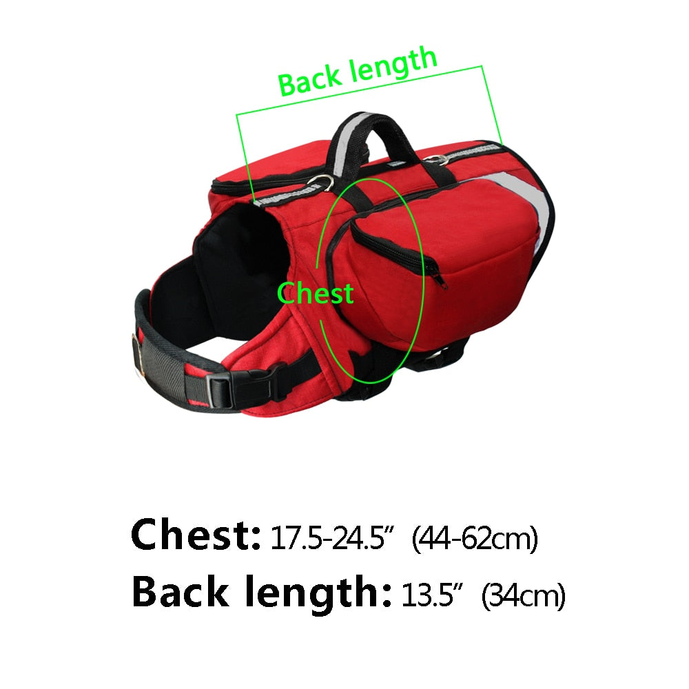 Adjustable Dog Backpack Harness | Durable, Comfortable & Storage for Outdoor Adventures