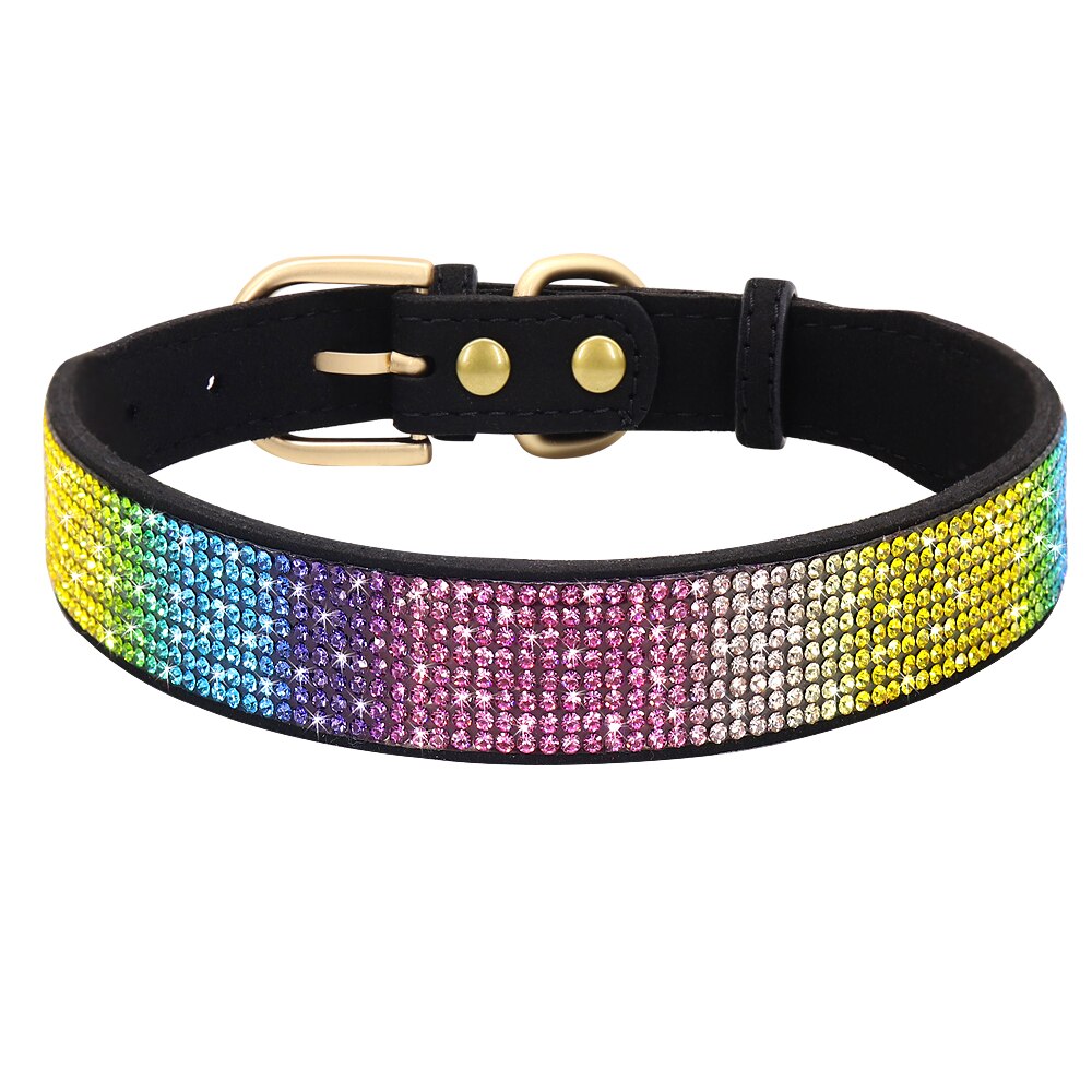 Bling Rhinestone Dog Collar with Flower | Glittery Crystal Puppy & Cat Collar for Small Pets