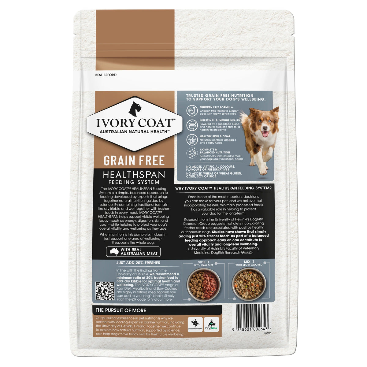 Ivory Coat Adult Dog Grain Free Lamb & Sardine Food