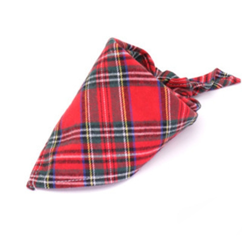 Plaid Pet Bandana Cotton Handkerchief | Soft and Comfortable Triangular Bandanas for Dogs and Cats