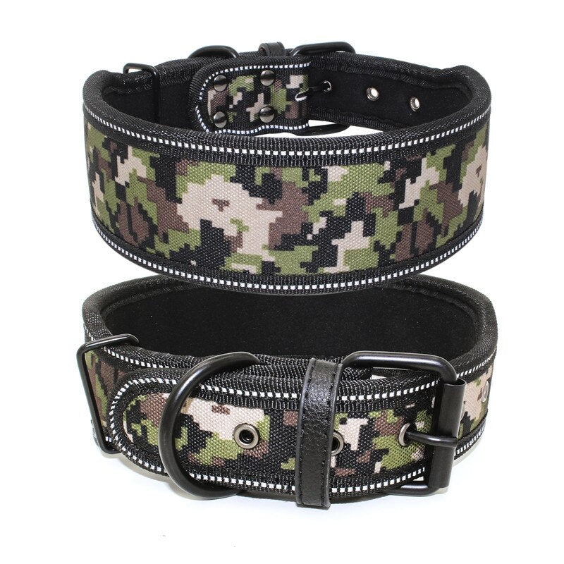Reflective Soft Padded Adjustable Dog Collar | Wide Buckle Pet Collar for Medium to Large Dogs