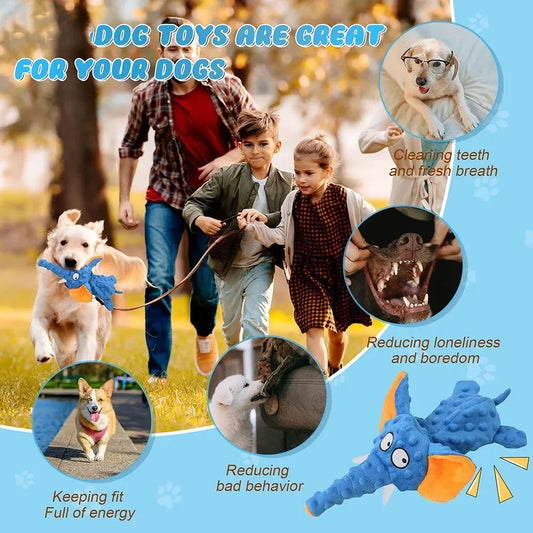 Durable No Stuffing Dog Chew Toy Elephant
