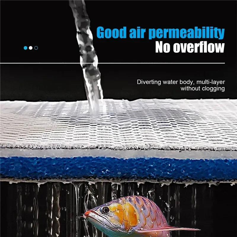 8D Aquarium Filter Sponge Media | High-Efficiency 8-Layer Glue-Free Fish Tank Filter Pad for Clean Water