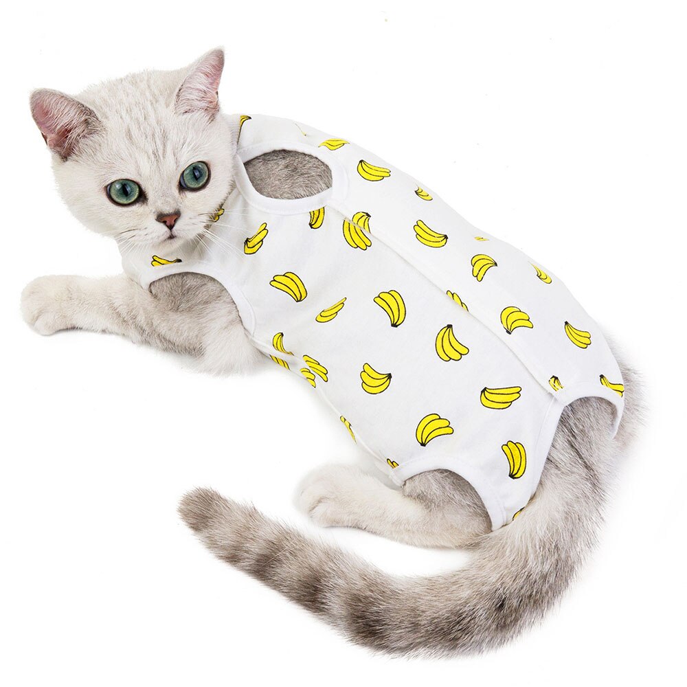 Cat Sleeveless Recovery Suit | Breathable Printed E-Collar Alternative Vest for Cats and Small Dogs