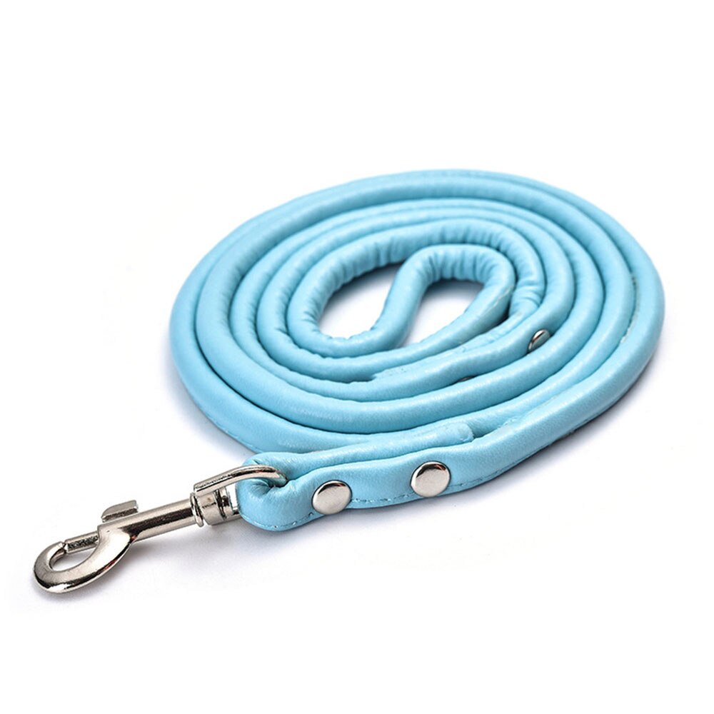 Round Colourful PU Rolled Dog Leash | Durable Lead for Small to Medium Breeds | Multiple Colours Available