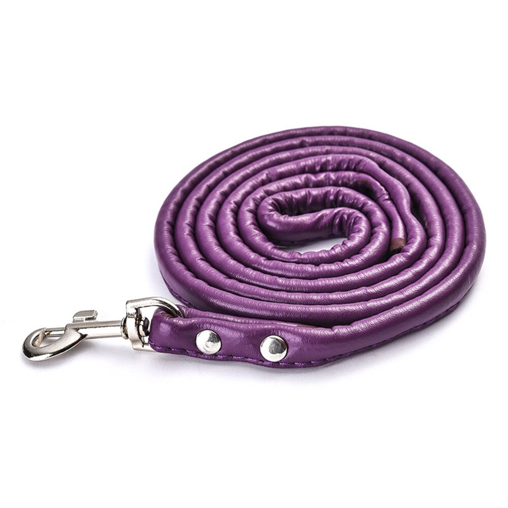 Round Colourful PU Rolled Dog Leash | Durable Lead for Small to Medium Breeds | Multiple Colours Available