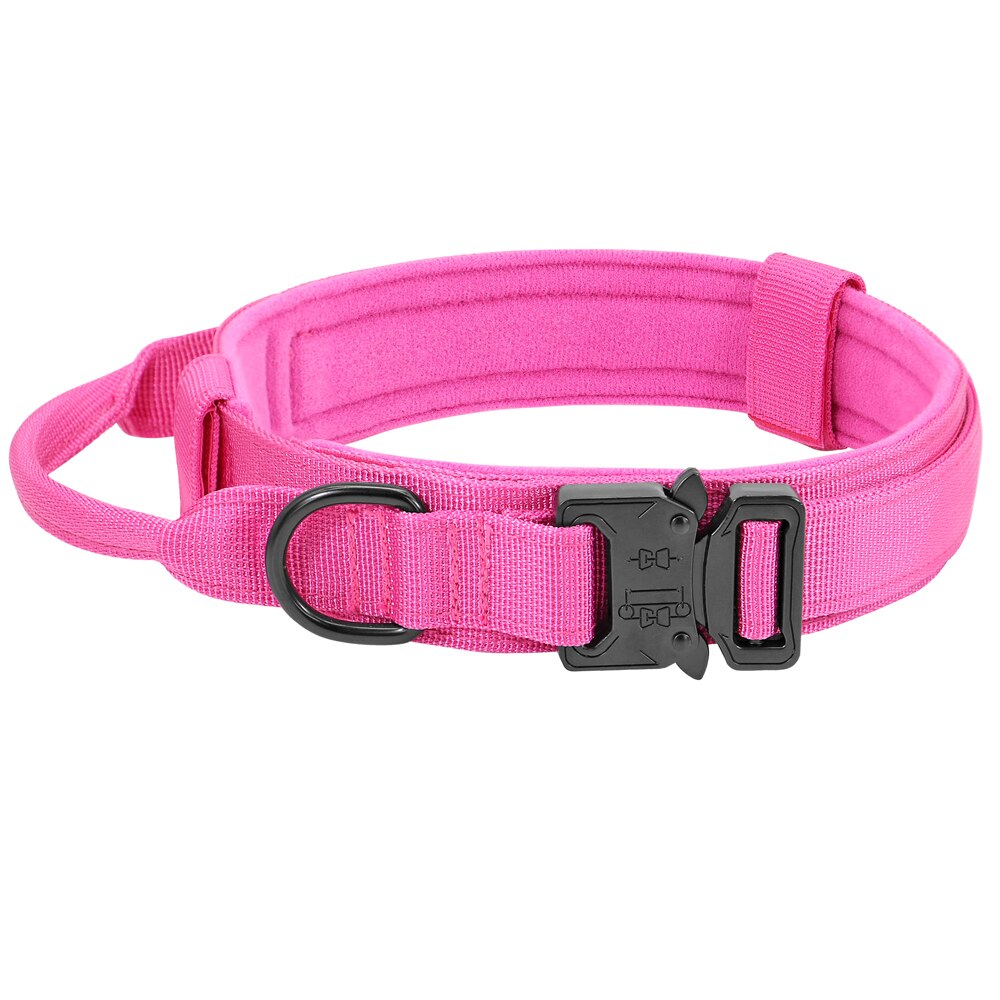 Durable Tactical Dog Collar | Military Nylon Pet Collar with Handle for Medium and Large Dogs | Adjustable for Training and Outdoor Use