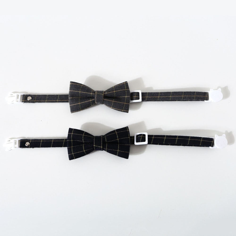 Adjustable Pet Bow Tie & Neck Tie Collar | Formal Costume Breakaway for Small Dogs & Cats Grooming Ties Party Accessories
