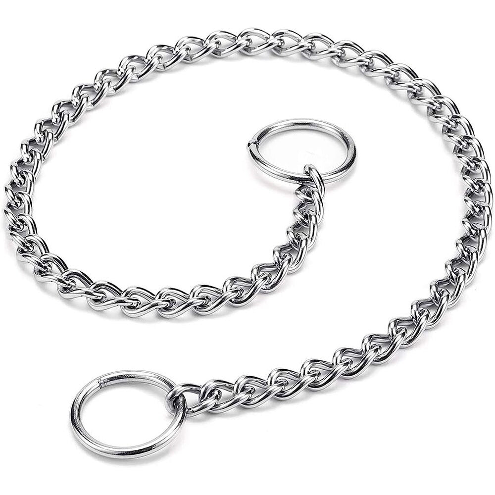 Chew-Proof Metal Dog Choke Collar | Durable Slip Chain Pinch Collar for Training Small to Large Dogs