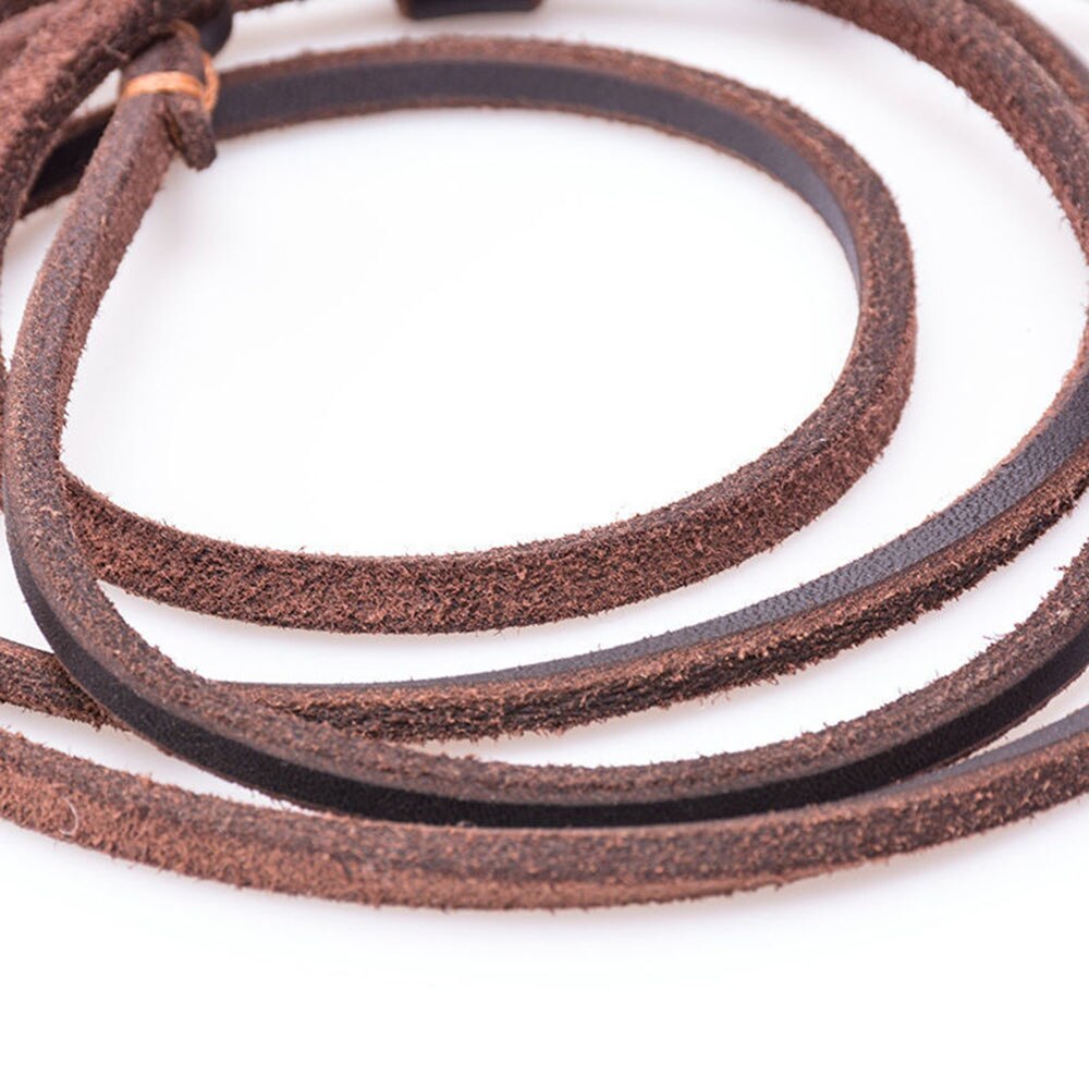 Soft Slim Genuine Leather Dog Slip Lead | No Pull Pet Puppy Training Choke Collar P Chain Slip Leash Available in Multiple Lengths