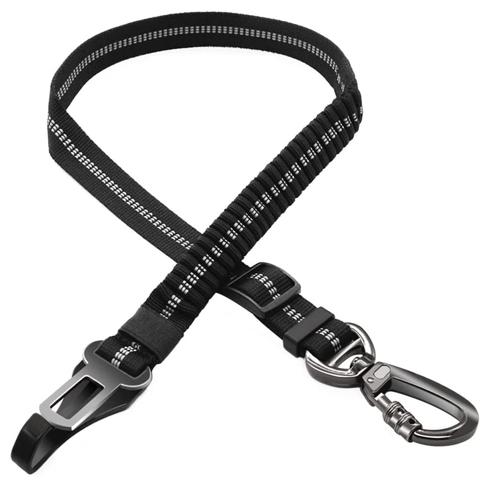 3-in-1 Dog Car Seat Belt | Multifunctional Bungee Pet Safety Tether with Swivel Carabiner