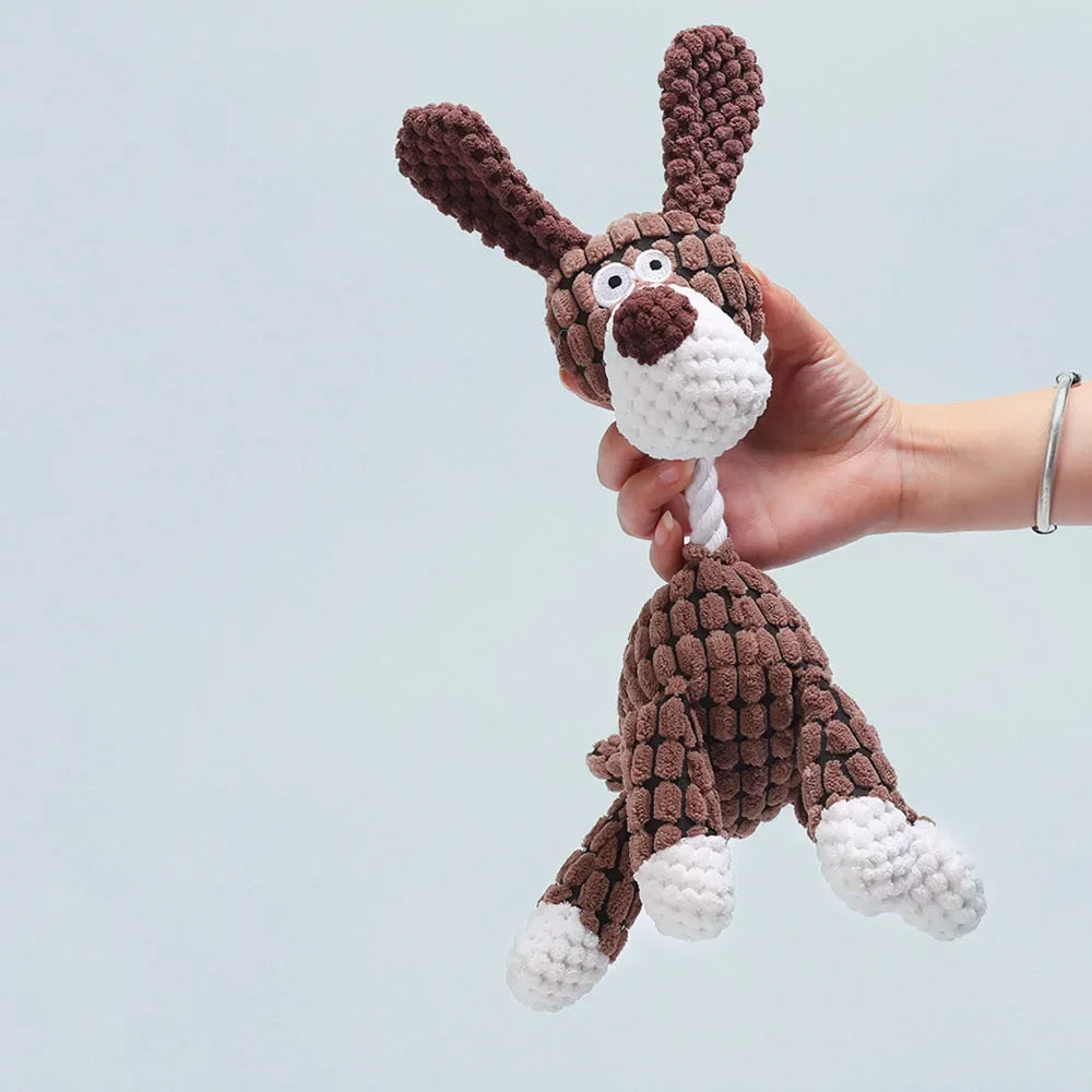 Plush Squeaky Dog Toys | Durable Pet Chew Toy for Small, Medium, Large Dogs, Soft Cotton Texture for Teeth Cleaning