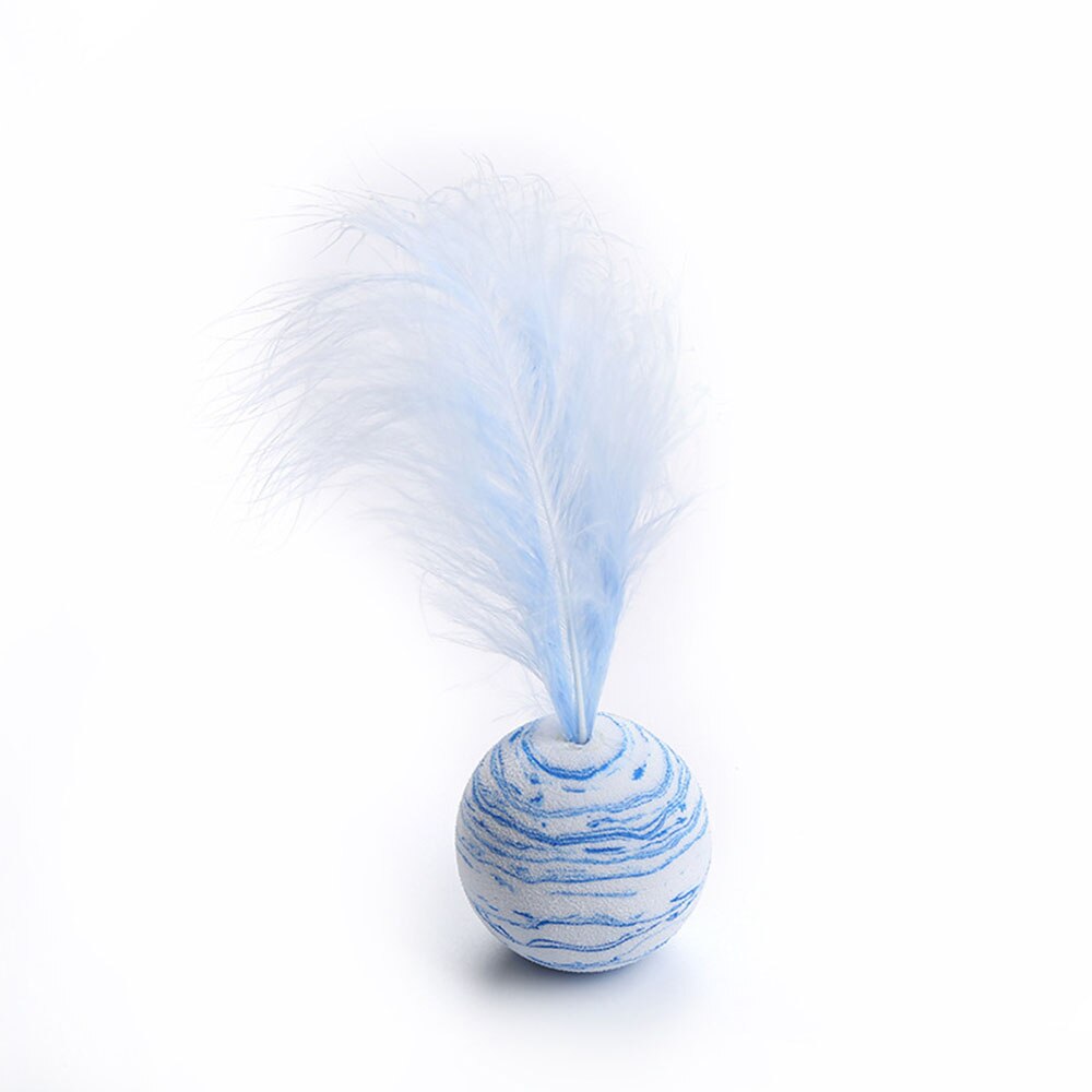 Interactive Cat Feather Ball Toy | Playful Foam Star Ball with Feather for Kittens and Puppies | Perfect for Throwing and Chasing