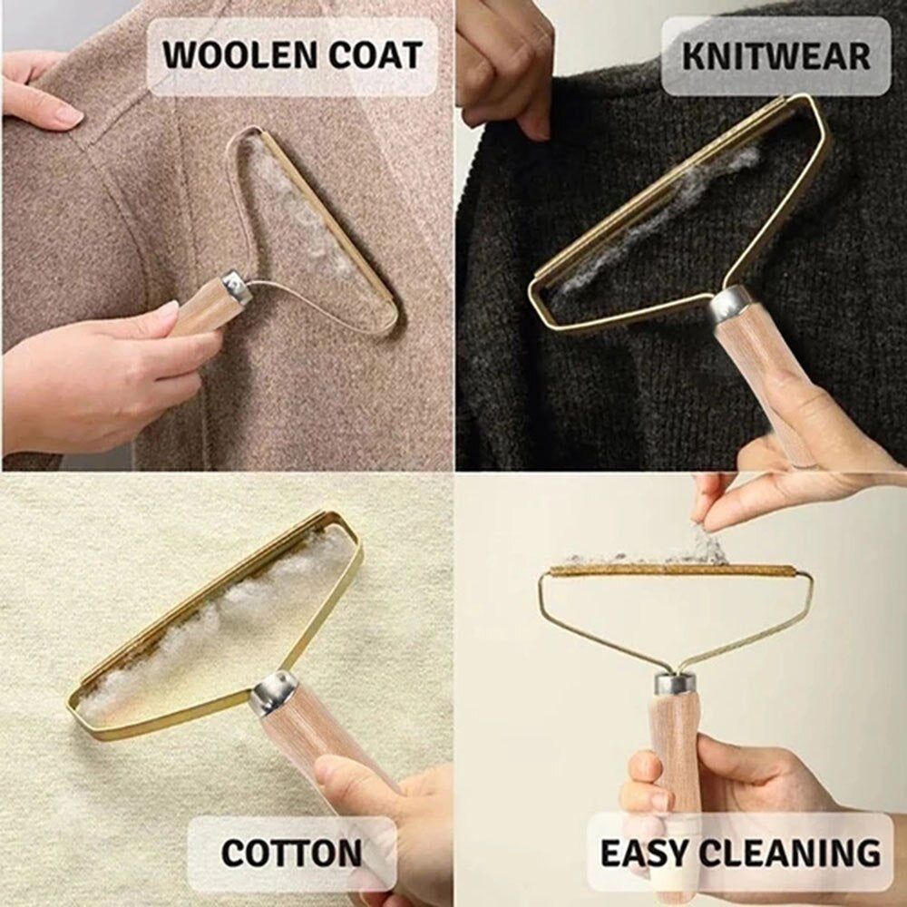 Wooden Lint Remover | Wool & Pet Hair Removal Scraper for Clothing and Fabric Care