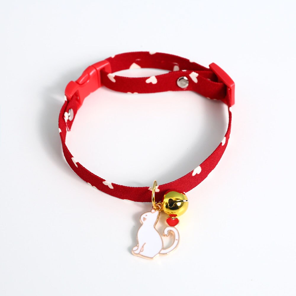 Adjustable Cat Bell Collar with Cute Pendant | Breakaway Safety Necklace for Kittens and Small Dogs, Multiple Colours Available