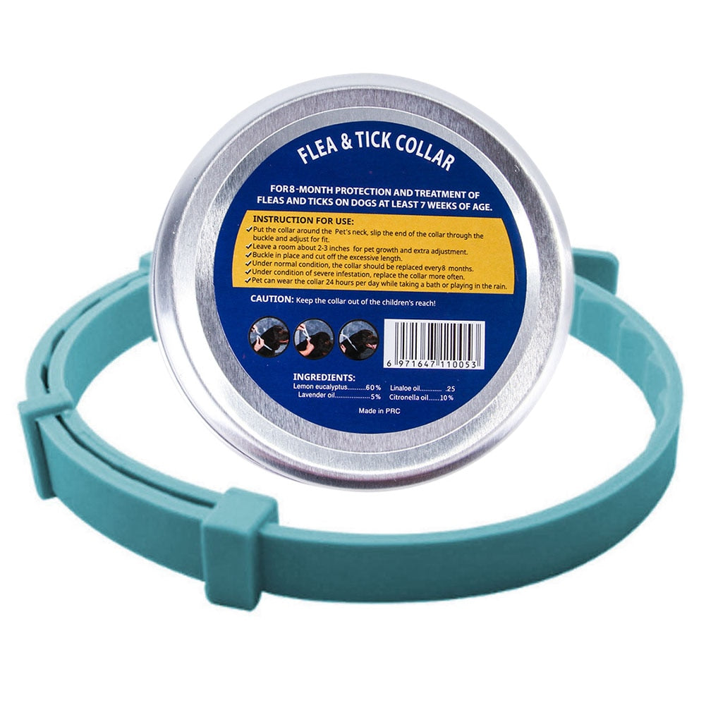 8-Month Protection Anti-Flea & Tick Collar for Cats and Dogs | Adjustable & Water-Resistant, Multiple Colours