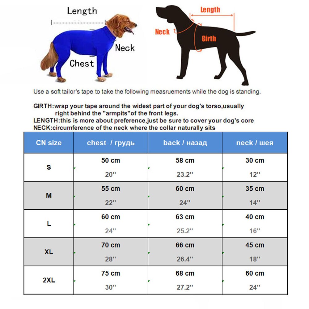 Shedding & Recovery Dog Onesie | Anxiety Calming & Surgical Recovery Suit for Large Dogs