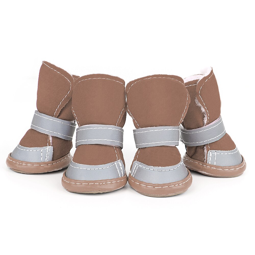 Reflective Anti-Slip Dog Boots | Warm Snow Shoes for Small & Medium Dogs, 4-Pack