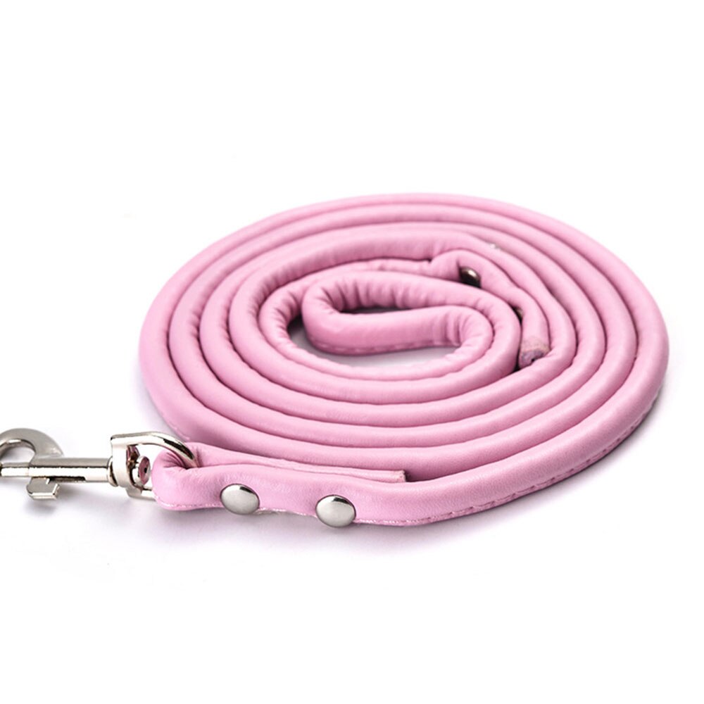 Round Colourful PU Rolled Dog Leash | Durable Lead for Small to Medium Breeds | Multiple Colours Available