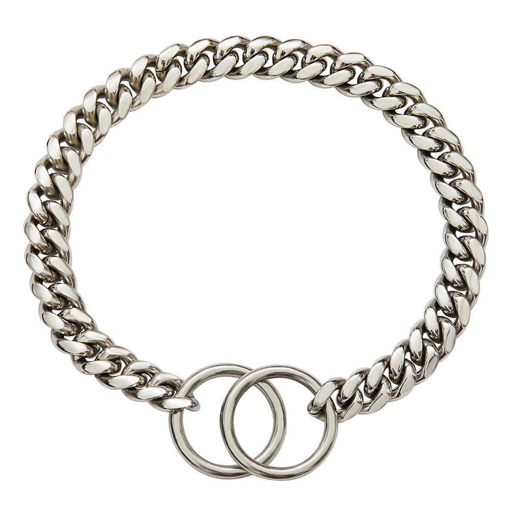 Luxury Dog Collar Chain | Heavy-Duty Stainless Steel Martingale Slip Chain for Large Dogs