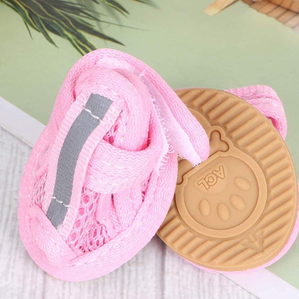 Breathable Summer Dog Shoes | Small Size Sandals with Reflective Anti-Slip Soles for Safety