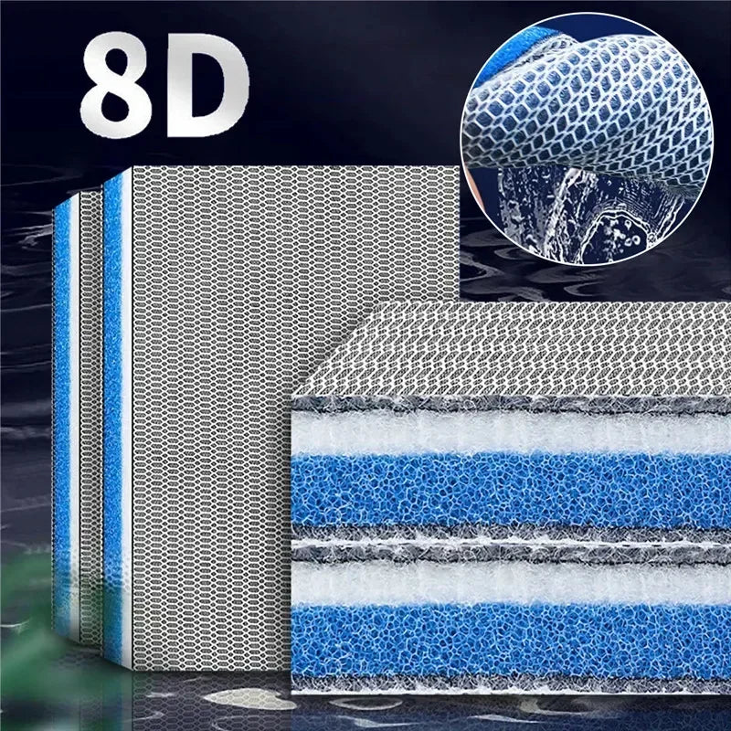 8D Aquarium Filter Sponge Media | High-Efficiency 8-Layer Glue-Free Fish Tank Filter Pad for Clean Water