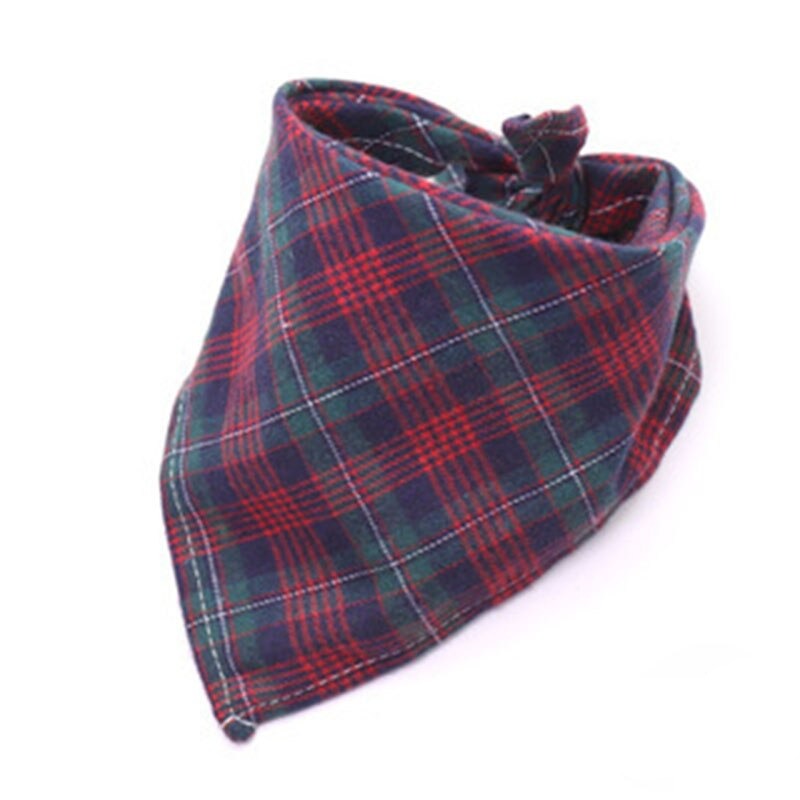 Plaid Pet Bandana Cotton Handkerchief | Soft and Comfortable Triangular Bandanas for Dogs and Cats