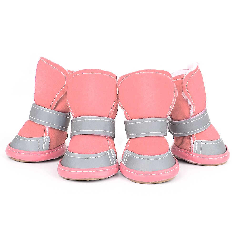 Reflective Anti-Slip Dog Boots | Warm Snow Shoes for Small & Medium Dogs, 4-Pack