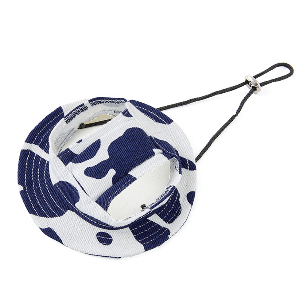 Casual Dog Hat | Stylish Summer Canvas Sun Cap with Ear Holes for Dogs | Multiple Sizes Available